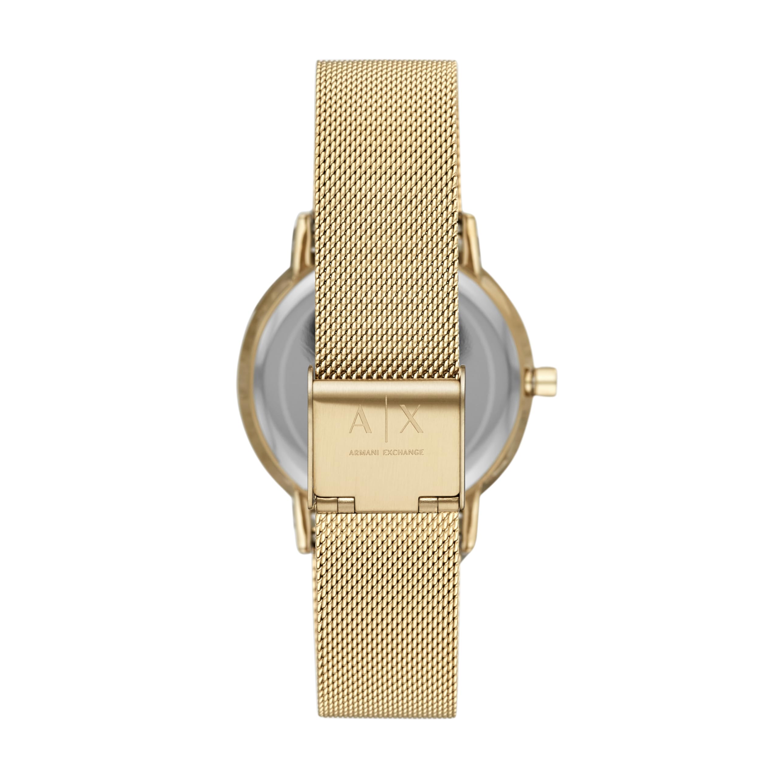 A|X ARMANI EXCHANGE Women's Gold-Tone Stainless Steel Mesh Watch (Model: AX5536)