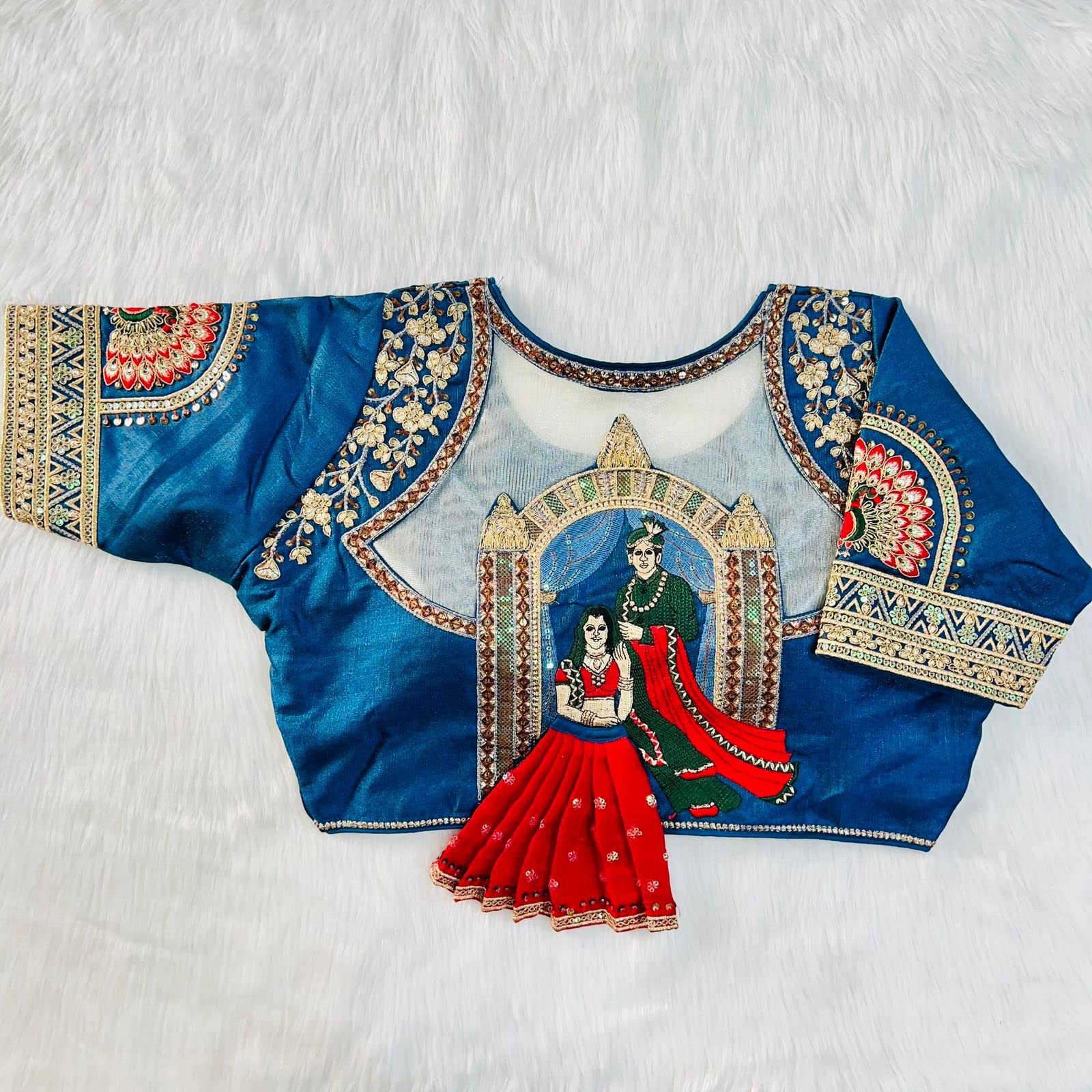 Pujia Mills WomenS Sequins Handwork WomenS Bridal Blouse Readymade Saree Blouse For Women Bridal Blouse For Wedding