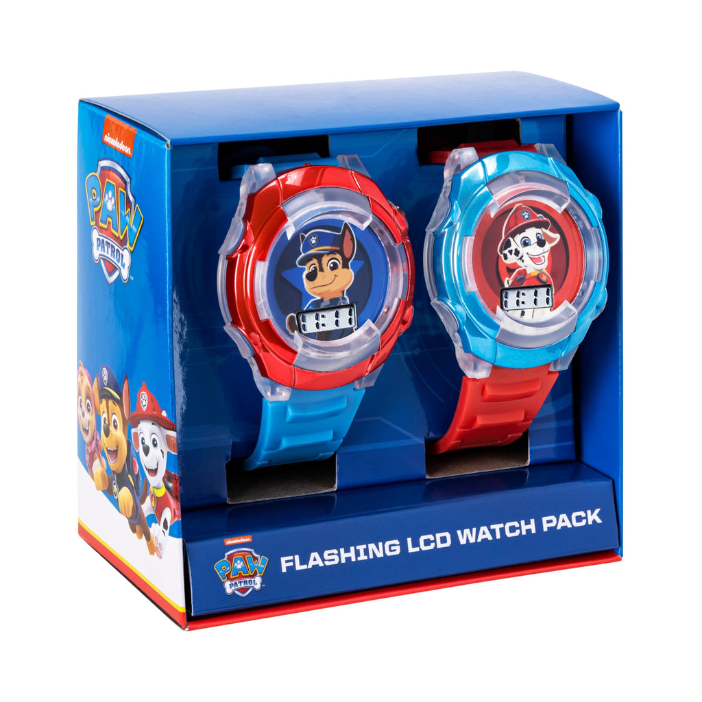 Paw Patrol Kids' Flashing LED Light-Up Feature - LCD Watch Set - Chase and Marshall Digital Watches