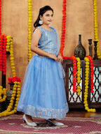 Aarika Girls Ethnic Wear Blue Colour Sequin Embroidery Net Lehenga Choli Set (10-15 Years)