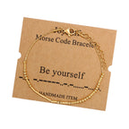 JoycuFF Morse Code Bracelets for Women Be Yourself Inspirational Birthday Mother's Day Christmas Gifts for Best Friend Mom Siste