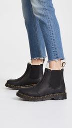 Dr. Martens Womens 2976 Leonore Fashion Boot, Black Burnished Wyoming, 8