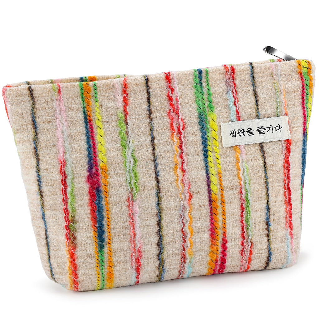 ZLFSRQ Makeup Bag Travel Cute Cosmetic Bag for Women Large Capacity Rainbow Makeup Pouch Zipper Cosmetic Pouch for Purse Aesthet