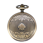 TREEWETO Bronze Rudder Pocket Watch Double Cover Roman Numerals Dial Skeleton Man Women Pocket Watches for Men