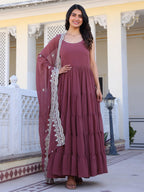 Fashion Basket Pink Georgette Anarkali Kurta For Women