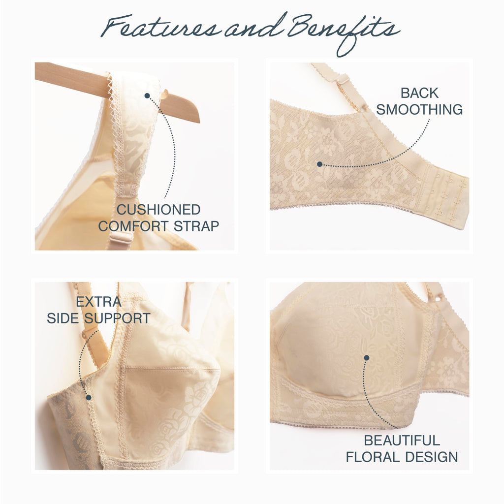 Playtex Women's 18 Hour Comfort-Strap Wireless, Full-Coverage Bra, Single, White/Natural Beige, 2-Pack