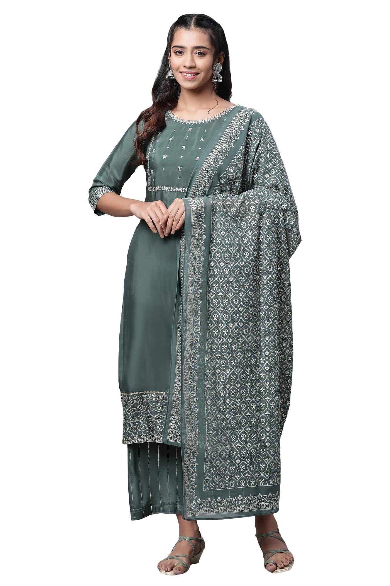 Aurelia Women'S Rayon Set (23Auas14193-605973_Alkai Green