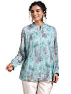 Libas WomenS Poly Chiffon A-Line Kurta (37161_Blue