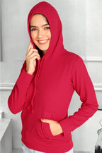 POPWINGS Casual Solid Hooded Pocket Sweatshirt for Women || Women Sweatshirts Casual Wear ||Latest Stylish Western Winter Wear S