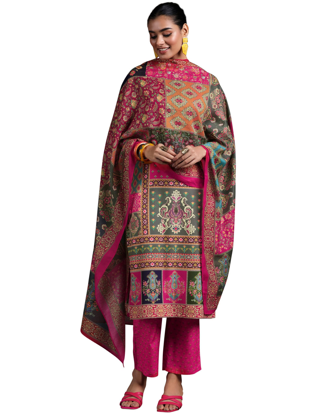 Libas WomenS Poly Crepe Kurta Set (36955_Multi
