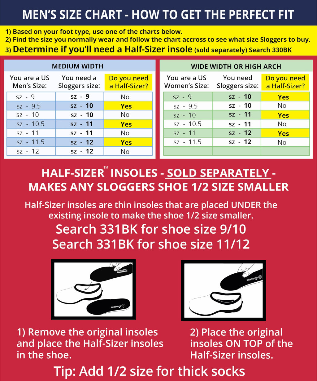 Sloggers Original Waterproof Work Shoe for Men - Outdoor Slip-On Rain and Durable Garden Footwear Made in The USA with Premium C