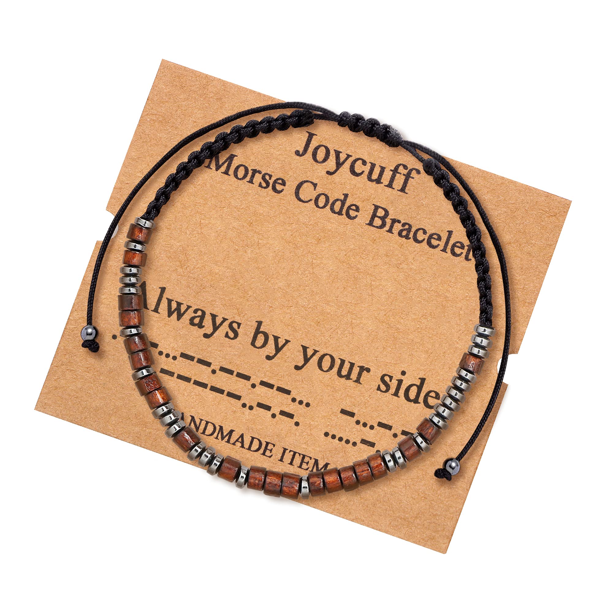 JoycuFF Always by Your Side Morse Code Bracelets for Women Men Daughter Son Sister Friends Classmates Birthday Christmas Graduat