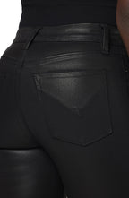 HUDSON Women's Barbara High Rise Super Skinny Ankle Jean, Noir coated, 26