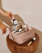 EACHY Travel Makeup Bag,Large Capacity Cosmetic Bags for Women,Waterproof Portable Pouch Open Flat Toiletry Bag Make up Organize