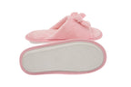 Living Health Products W1-10-pink-5-6 Womens Memory Foam House Slippers - Open Toe coral fleece slipper with butterfly tie  pink