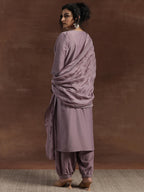 Libas Womens Self Design Silk Blend Straight Kurta With Salwar And Dupatta