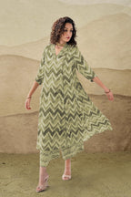 Toochki Dress For Women | Two Piece Dress For Women Long | Dress | Maxi Dress For Women | Dresses | Zig Zag Printed Dress | Cott