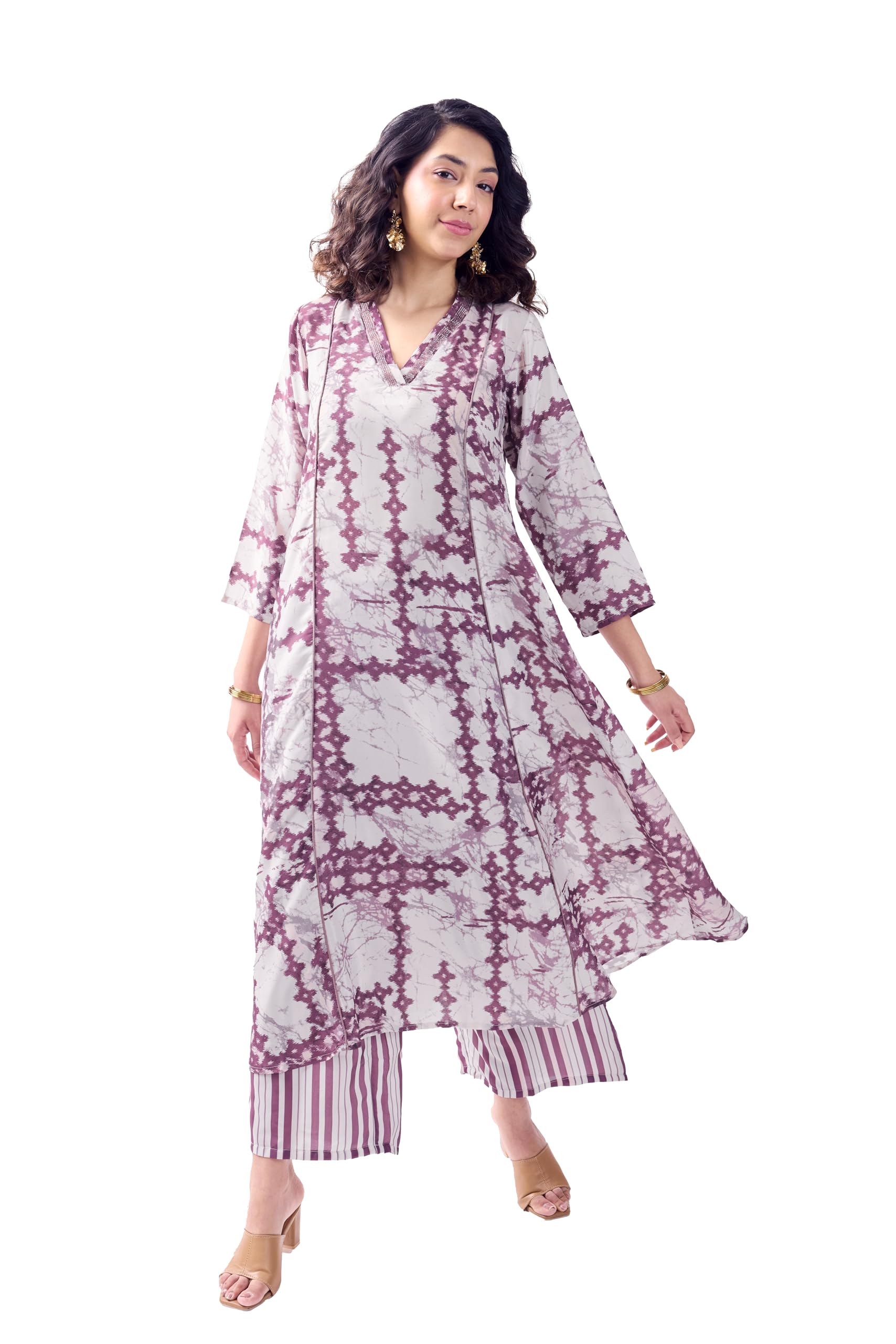 Toochki Co Ord Set for Women | Two Piece | Western | Latest | Flared | Off White (TKCBL-RY-321-OW-CDA $Parent)