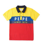 Pepe Jeans Boys Regular Fit Colour Block T-Shirts Yellow