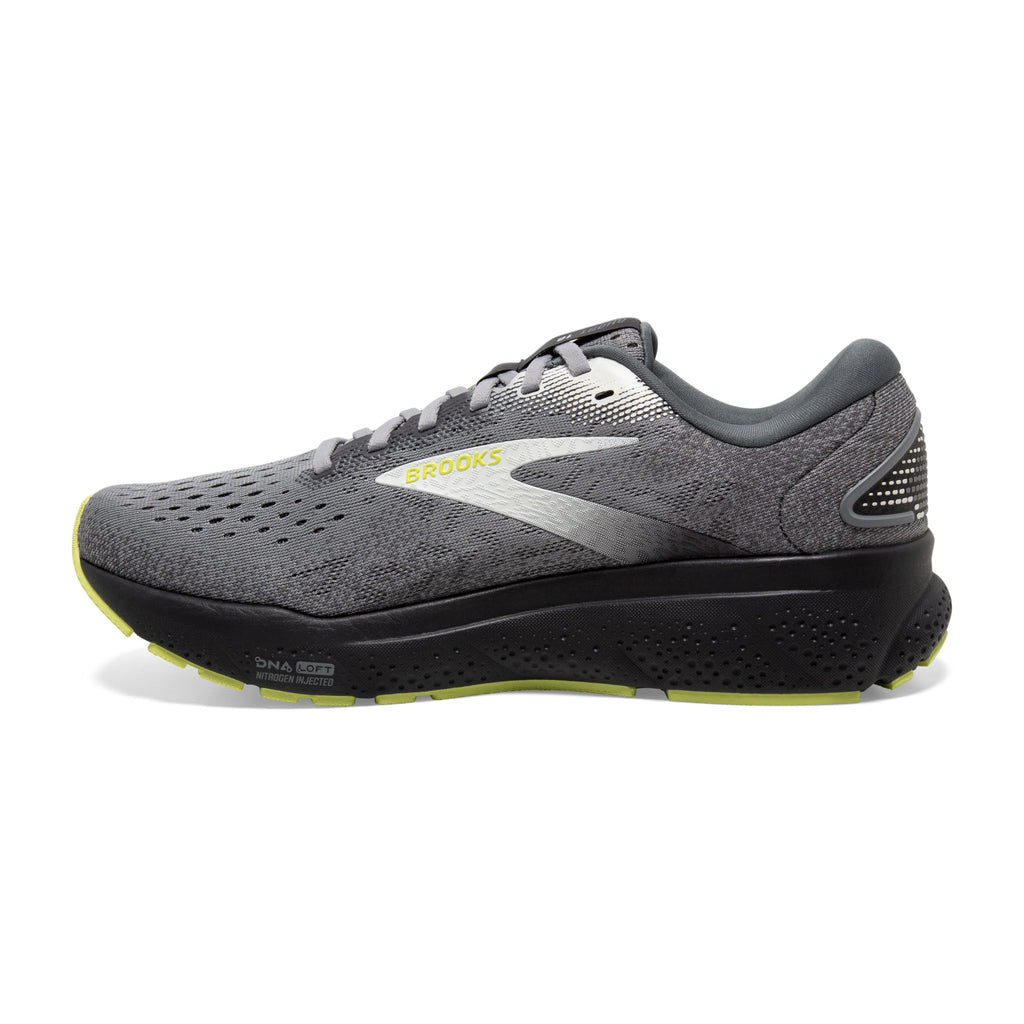 Brooks Mens Ghost 16 Neutral Running Shoe - Primer/Grey/Lime - 10.5 X-Wide