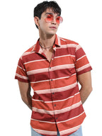 Ketch MenS Slim Fit Shirt (Khsh001307_Rust
