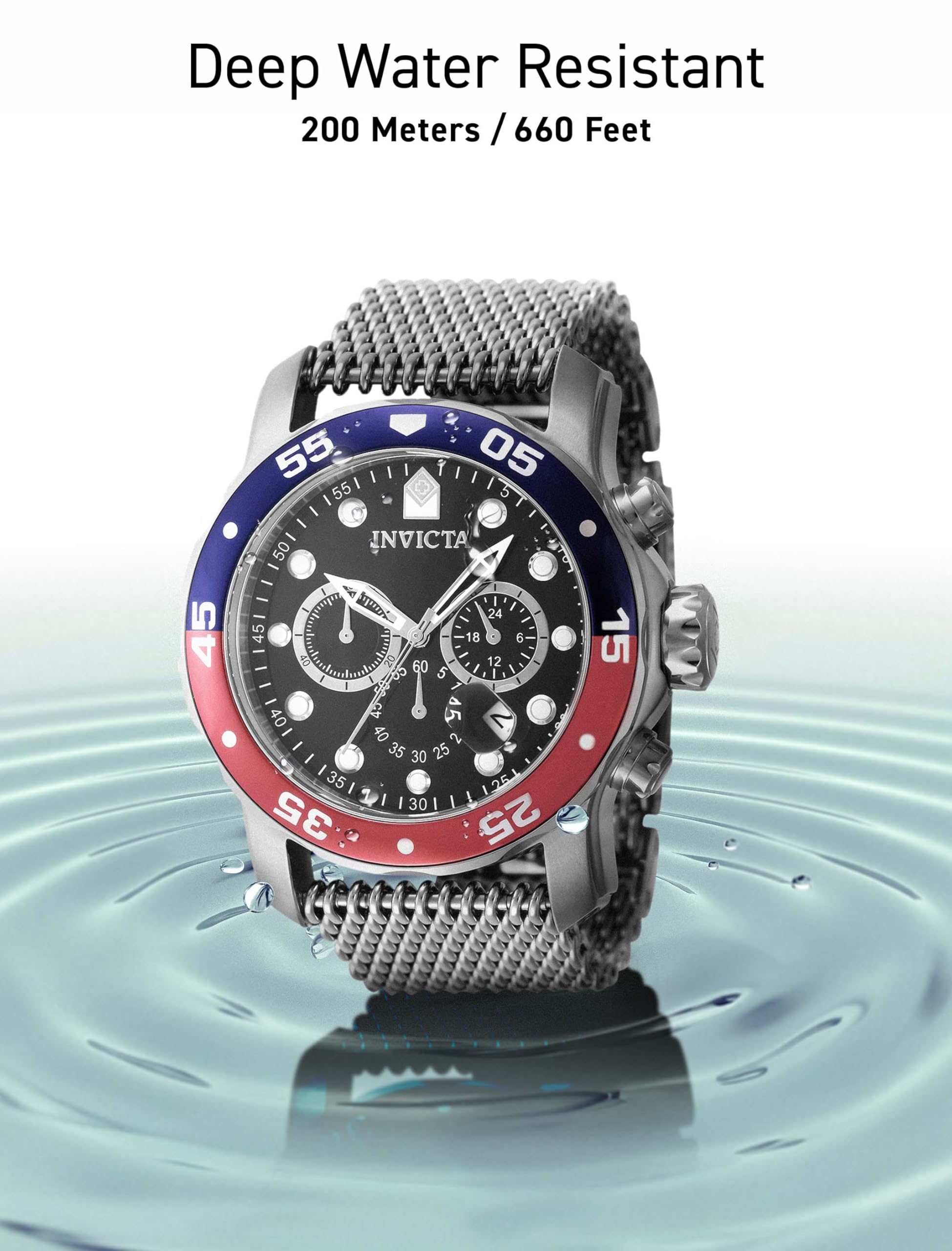 Invicta Men's 47630 Pro Diver Quartz Chronograph Black Dial Watch