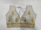 Pujia Mills WomenS Sequin Embroidered V Neck Sleeveless Readymade Saree Blouse Indian Ethnic Designer Stitched WomenS Readymad