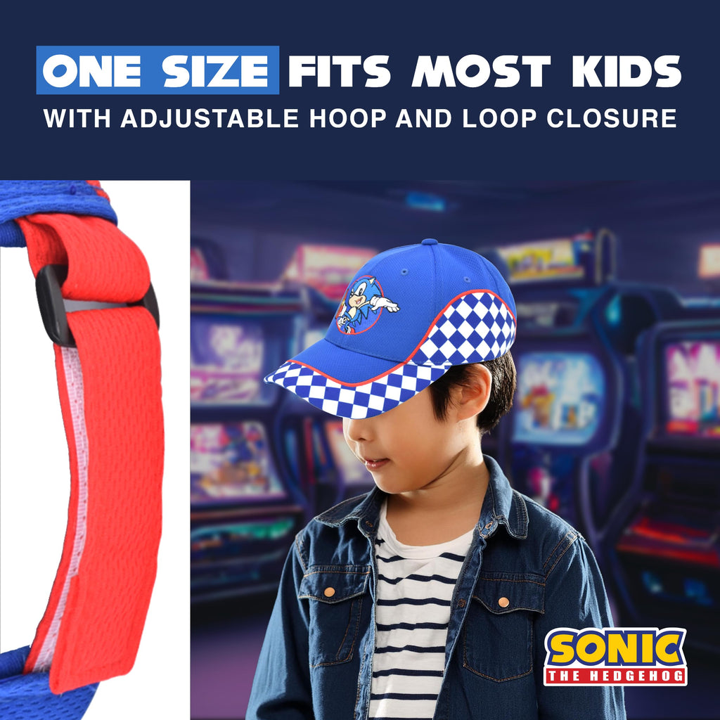 Sonic The Hedgehog Baseball Cap, Kids Adjustable Baseball Hat, Blue, One Size