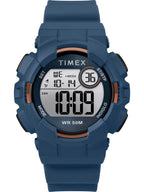Timex Unisex TW5M23500 DGTL Mako Digital 44mm Blue/Gold-Tone Silicone Strap Watch