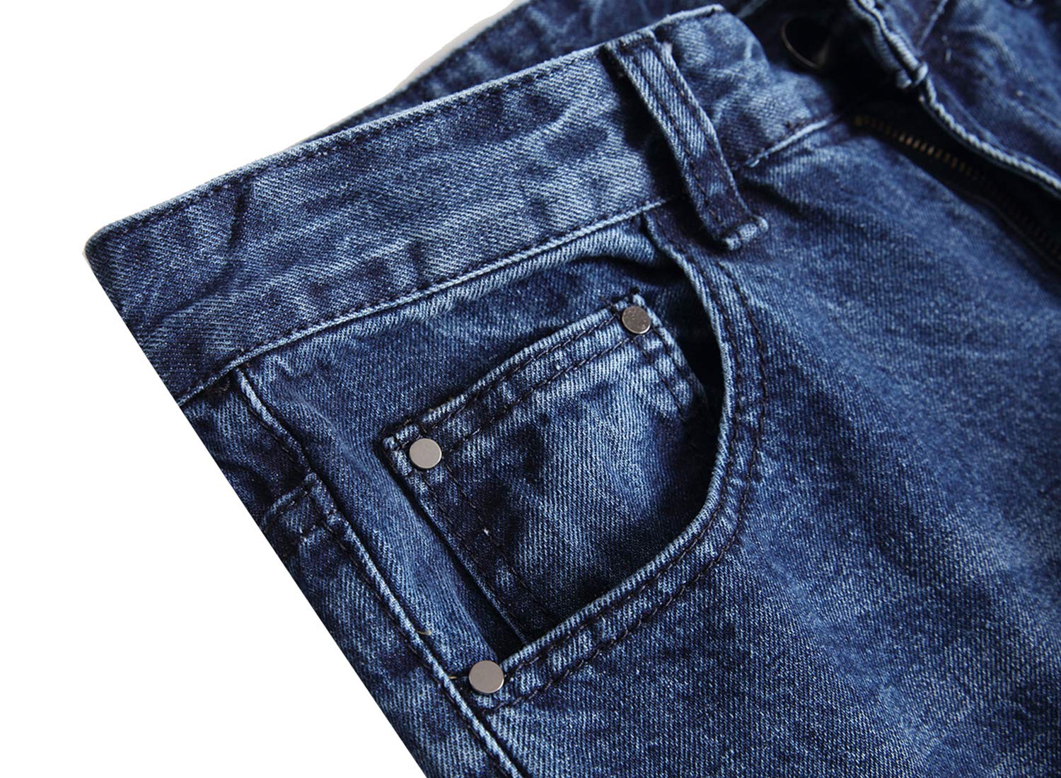 QIMYUM Mens Ripped Jeans, Distressed Destroyed Slim Fit Straight Leg Denim Pants (30, Dark Blue701)