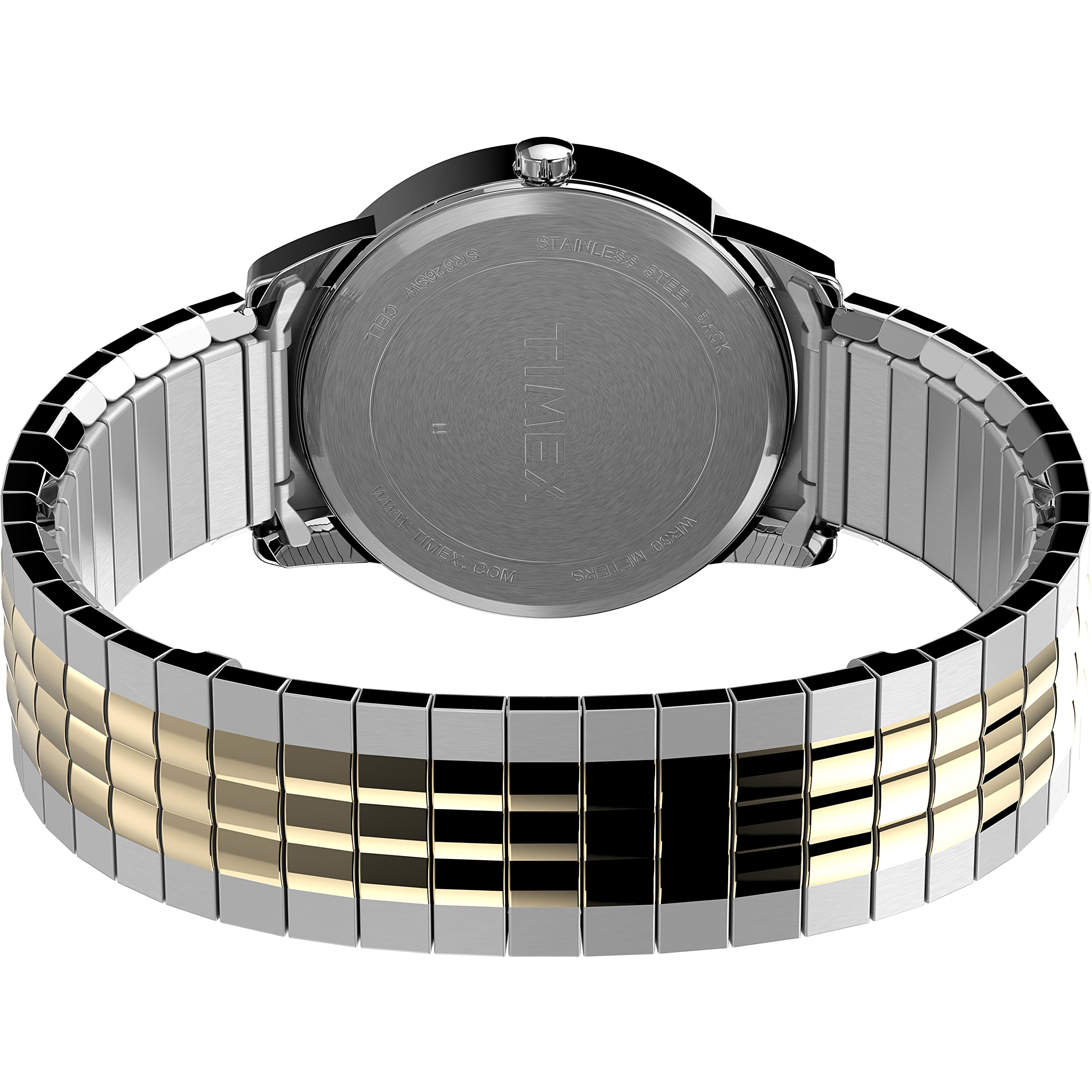 Timex Men's Easy Reader 35mm Perfect Fit Watch - Two-Tone Case White Dial with Two-Tone Expansion Band