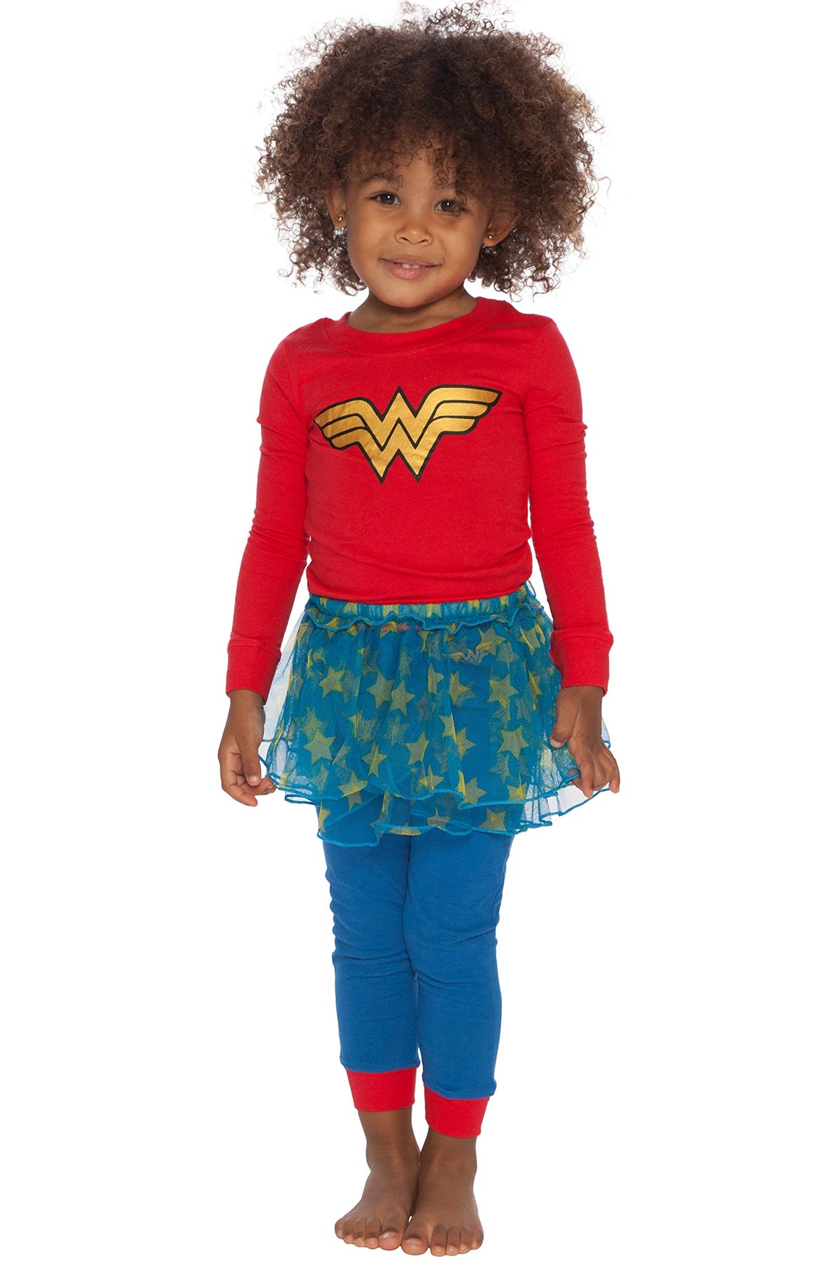 Wonder Woman Intimo Toddler Girls Tutu Pajama Set Sleepwear, red, 2T 2