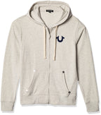 True Religion Men's Buddha Logo Zip Hoodie Sweatshirt, Oatmeal, L