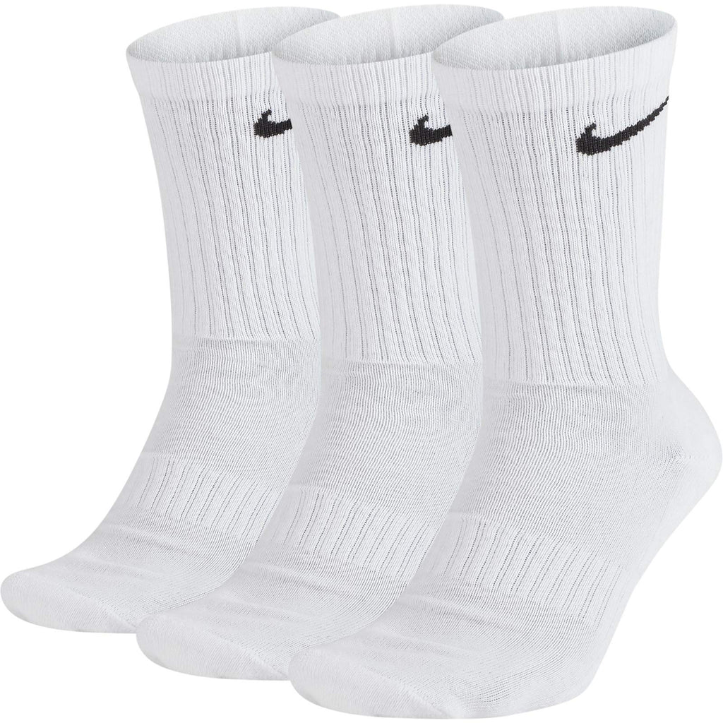Nike Everyday Cushion Crew Training Socks, Unisex Socks with Sweat-Wicking Technology and Impact Cushioning (3 Pair), White/Blac