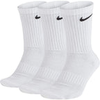 Nike Everyday Cushion Crew Training Socks, Unisex Socks with Sweat-Wicking Technology and Impact Cushioning (3 Pair), White/Blac