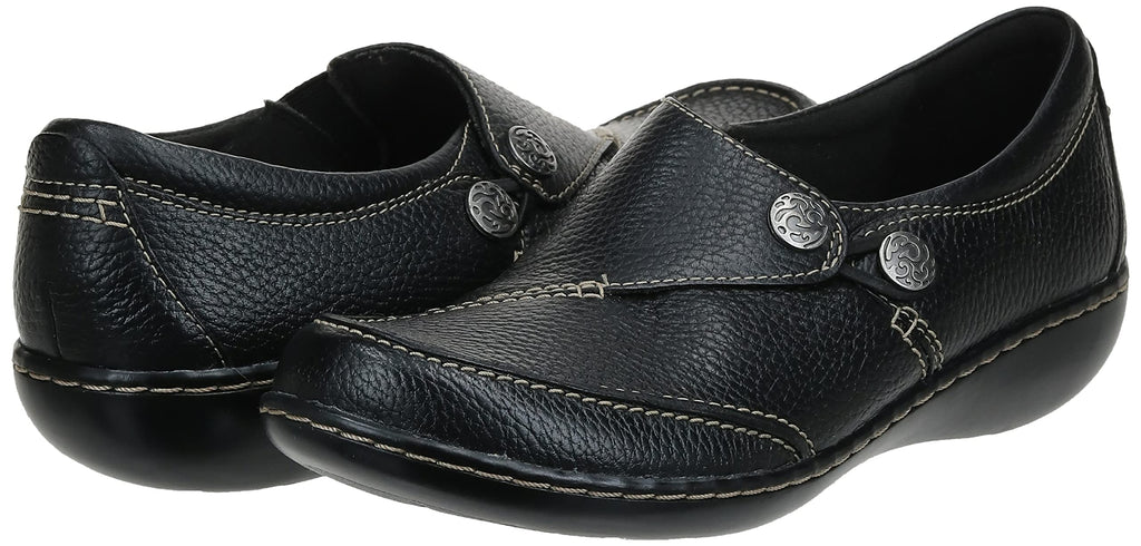 Clarks Women's Ashland Lane Q Slip-On Loafer, Black, 12 M US
