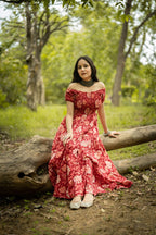 Anni Designer Women'S Cotton Blend Regular Fit Anarkali Printed Long Kurta