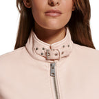 Levi's Women's Faux Leather Motocross Racer Jacket (Standard and Plus), Scallop Shell Latch Collar, Small