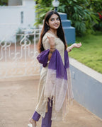 GoSriKi Women s Rayon Blend Straight Solid Kurta with Pant and Dupatta
