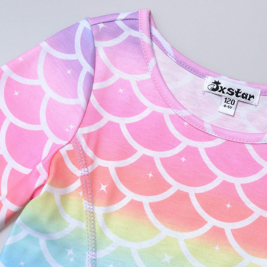 Mermaid Dresses Girls Long Sleeve Swing Winter Outfit Halloween Costume 10 11