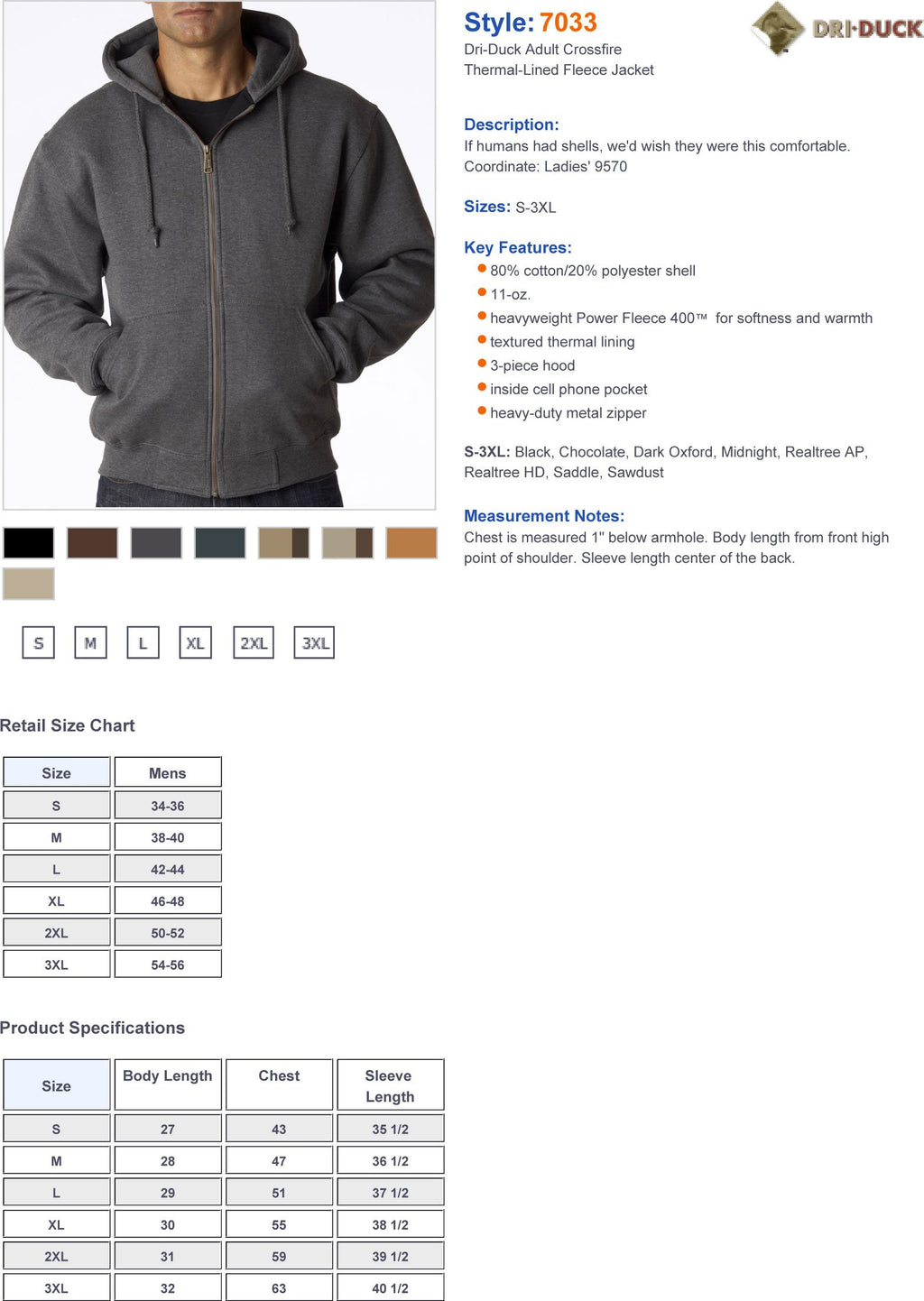 Mens Tall crossfire PowerFleeceTM Fleece Jacket - BLAcK - LT(D0102H76TE8)
