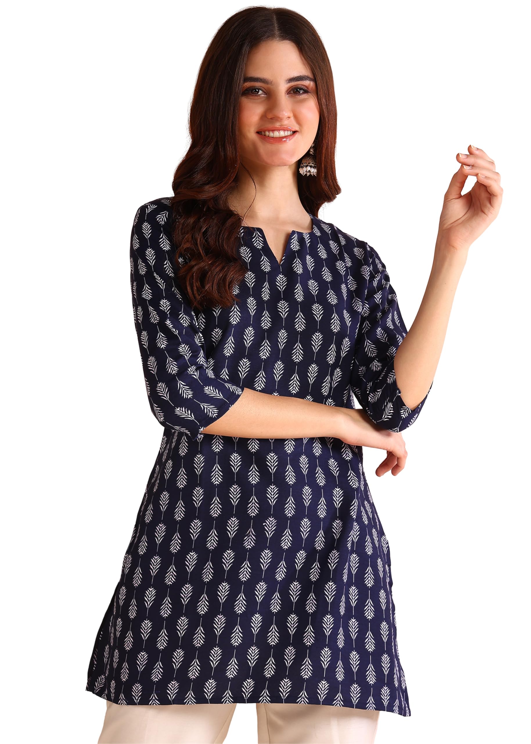 DSK Studio Womens Poly Rayon Regular Short Kurti (KU1011-Blue-XXL_Blue