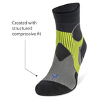 Balega Athletic Support Compression Fit Performance No Show Running Socks for Men and Women (1 Pair), Light Grey/Black, Large