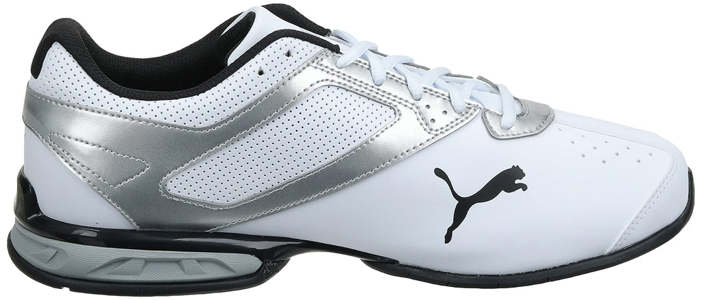 PUMA Men's TAZON 6 FM Cross Training Sneaker, Puma White-Puma Silver-Puma Black, 10.5