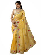 Libas Printed Organza Saree With Unstitched Blouse Piece
