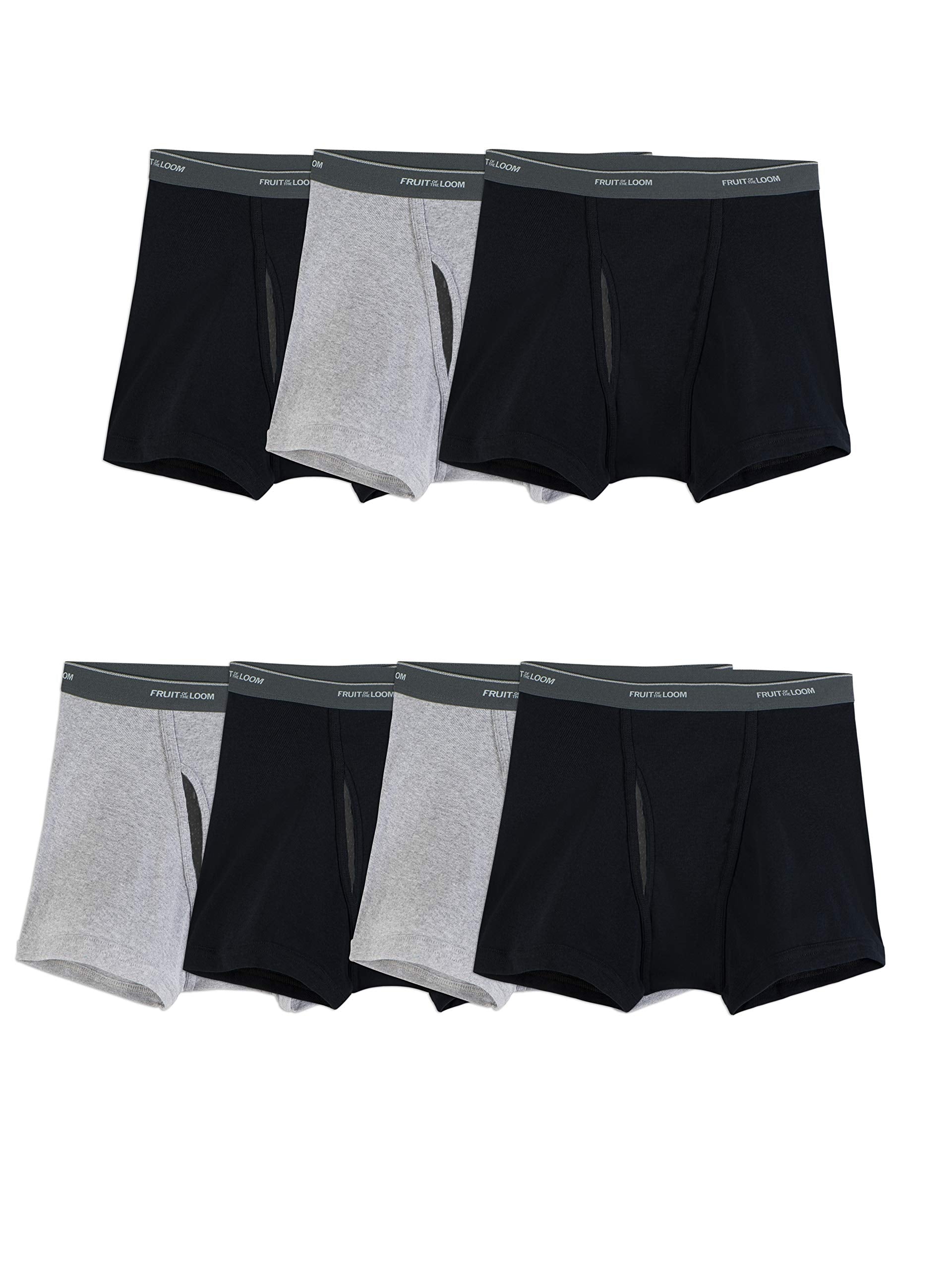 Fruit of the Loom Men's Coolzone Boxer Briefs, Moisture Wicking & Breathable, Assorted Color Multipacks, Short Leg-7 Pack-Black/