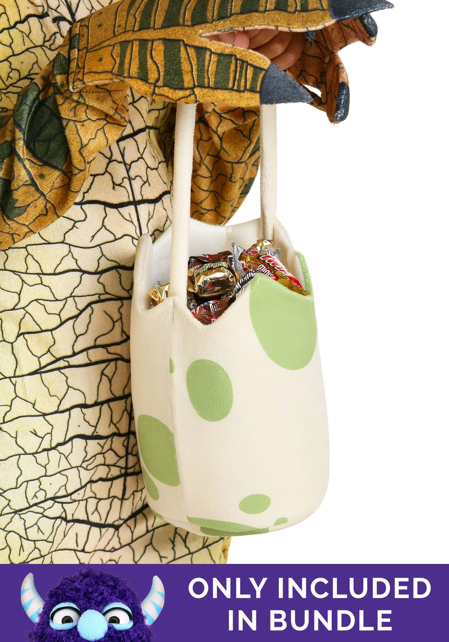 Fun Costumes - Kids Spinosaurus Costume, Prehistoric Childrens Dinosaur Jurassic Halloween Outfit (Large Bundle w/Egg Bag, Gray)