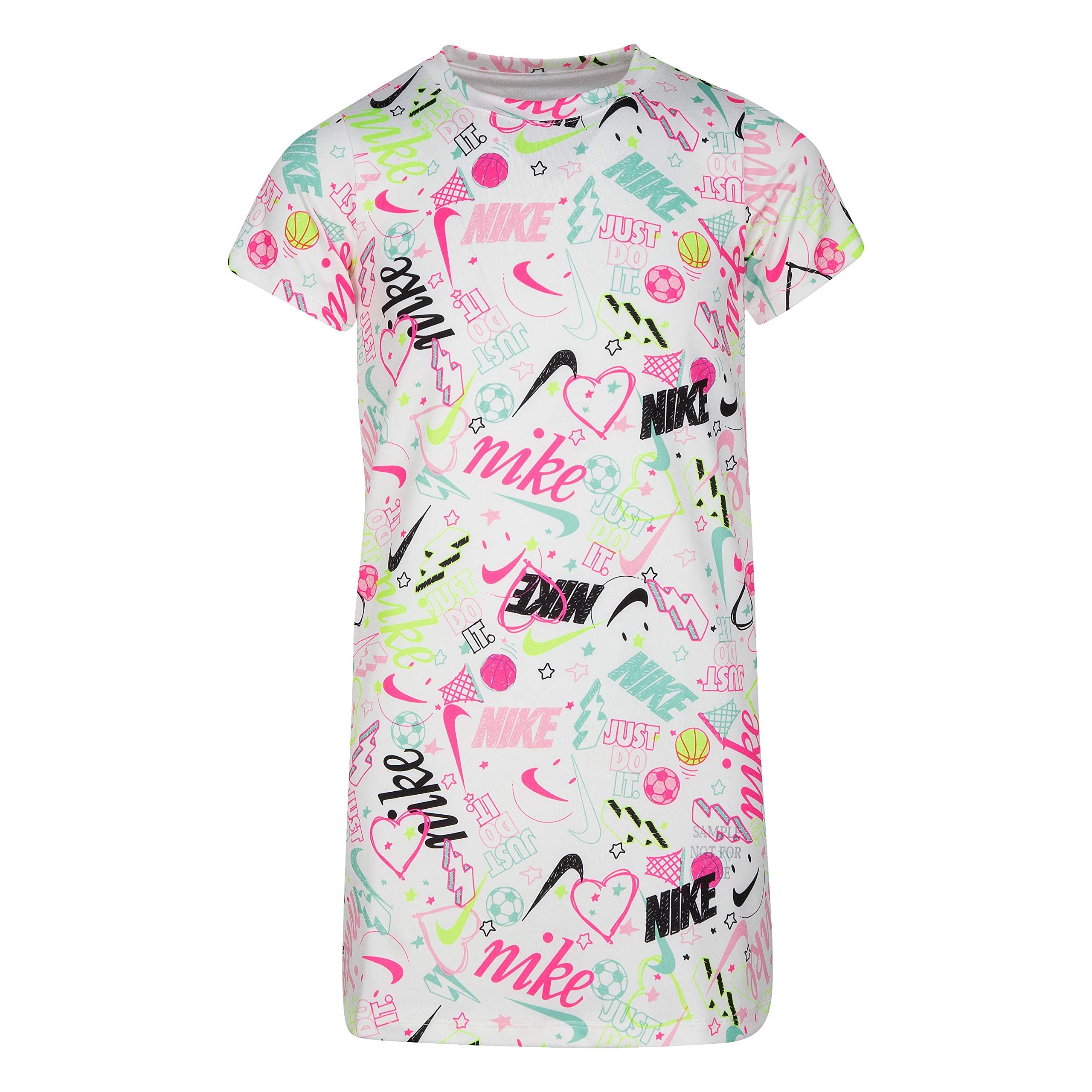 Nike Polyester Blend Printed T-Shirt Dress Casual 26g206 Girls School Uniform Dresses