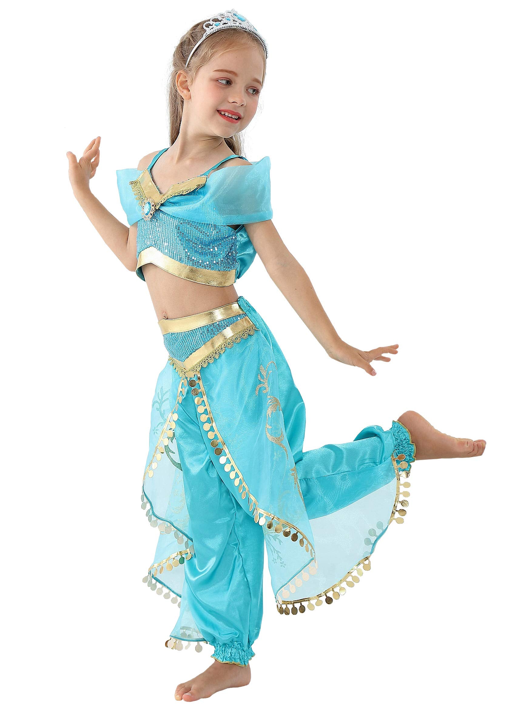 Dressy Daisy Girls Princess Dress Up with Headband Costumes Halloween Party Fancy Dress