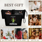 SEAMOON Birthday Gifts for Friends Female, Pickle Gifts, Black Makeup Bag, Friendship Gifts for Women,Fun Gifts for Women,Daught